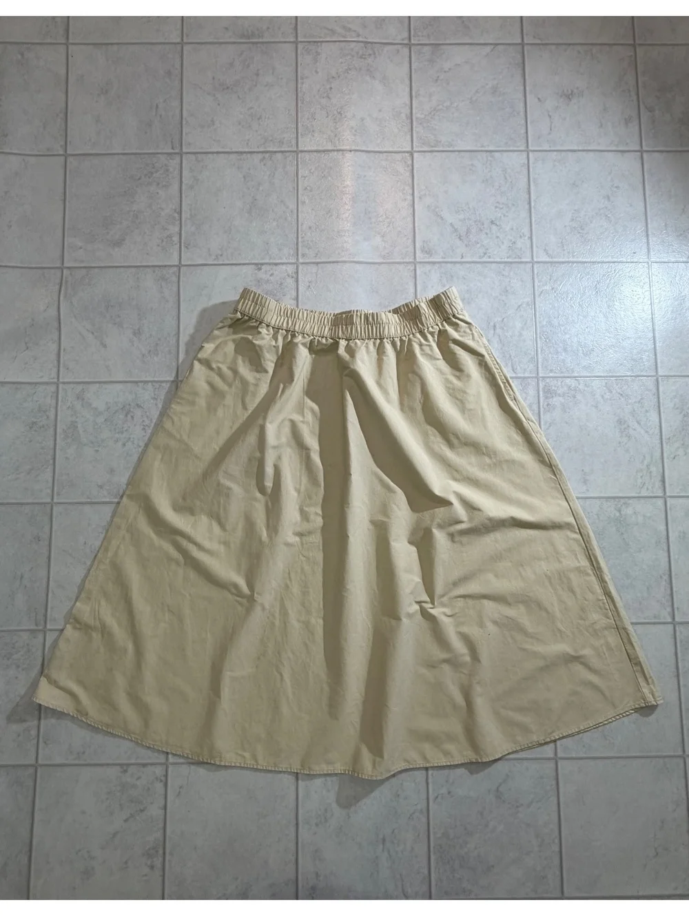 a new day Beige Elastic Waist Midi Skirt XL